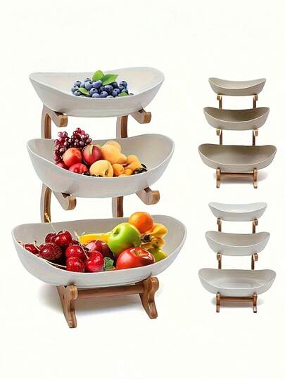 Frutero de estilo nórdico de lujo, frutero de sala de estar, caja creativa decorativa para aperitivos y frutas secas, de 2/3 niveles con patas, cesta multiusos para almacenamiento de cocina, apta para frutas, verduras y alimentos congelados, perfecta para almacenamiento en el refrigerador, cesta de frutas de cocina
