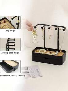 Giá đựng trang sức đa năng, hộp đựng trang sức bằng nhựa, hộp để bàn, giá treo tường, thích hợp để đựng vòng cổ, vòng tay, bông tai, nhẫn, đồng hồ, móc khóa, phụ kiện tóc, có tùy chọn một tầng hoặc hai tầng, trang trí nhà cửa, phòng ngủ, phòng tắm, đồ dùng cần thiết cho mùa tựu trường, quà tặng ngày lễ - Nhiều màu - Xem 9