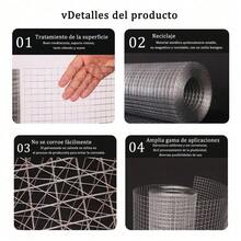 Malla Gallinera Malla De Acero Galvanizado 10mx100cmx1.3cm - Gris - Ver 9