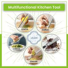 Stainless Steel Lemon Zester With Handle - Garlic, Cheese, Parmesan, Nutmeg, Lime, Ginger Grater - Heavy Duty Kitchen Tool - Citrus Zester With Blade Guard - Julienne - Black - Black - View 6