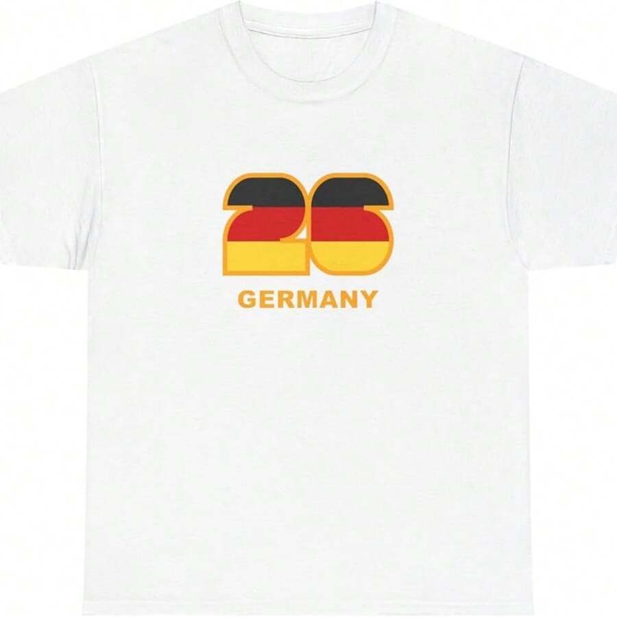 2026 World Cup Football Germany Tee _ Germany Flag In 26 Design T-Shirt - White - View 1