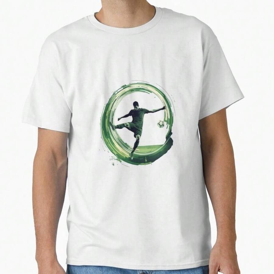 Casual Cotton Short Sleeve Round Neck Football Graphic Tee For Men Regular Fit - trắng - Xem 1