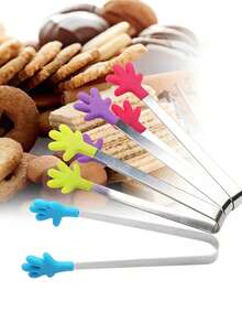 1/3/6个装可爱硅胶小夹子，厨房用品，烤面包冰块夹，适合家庭使用，冰钳，可爱茶会夹子，精美礼品，适合咖啡馆/婚礼/新娘送礼会/乔迁派对/生日派对、夏季、户外、露营（颜色随机） - 彩色 - 查看 1