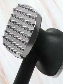 1pc Aluminum Meat Tenderizer, Specialized Meat Pounder For Grilling, Household Meat Tenderizing Hammer, Steak Pounder Tool - Black - View 4