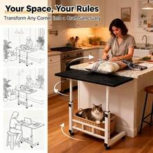 Heavy-Duty Adjustable Height Multi-Functional Garden Workbench | Metal Frame, Large Worktop, With Four Brake Wheels, Suitable For Offices, Bedrooms, Patios, Gardens, Etc., Durable And Easy To Clean, Can Be Used As A Planter Table Or Outdoor Garden Table. - Lớp đơn - Xem 4