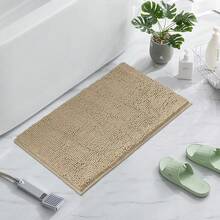 1pc Minimalist Soft Chenille Absorbent Non-Slip Bathroom Mat, Toilet Mat - Camel - View 5