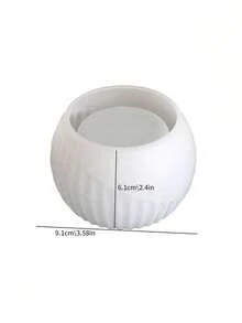 DIY Round Striped Candle Jar Silicone Mold, Epoxy Resin Casting Mold For Candle Holder, Succulent Planter, Concrete, Cement Crafts - White Silicone Mold - View 7