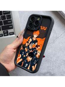 Haikyuu Volleyball Anime Anti-Rutsch Weiche Hülle für iPhone 16, 16e, 15, 14, 13, 12 Mini, 11 Pro Max, X, XR, XS Max, 8, 7, e Plus - Stoßfeste Vollkörper-Schwarze Hülle mit Linsenschutz, Langlebiges Material, UV-bedrucktes Design - Khaki - Übersicht 7
