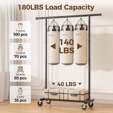 Clotes Rack Cloting Rack  Anging Clotes  Garment Rack Sturdy Coat Rack Portable Wardro Rack Ml Closet Rack   Ldry  Black - Black - View 2