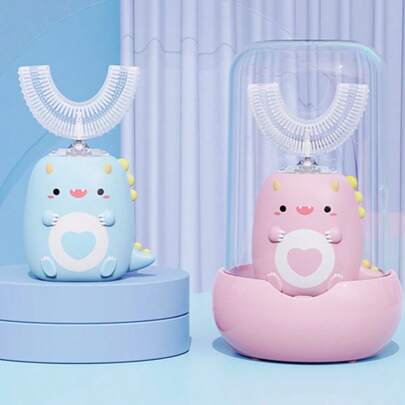 Children's Electric U-Shaped Toothbrush, Made Of Silicone Material, USB Rechargeable, 360° Deep Cleaning, For 6-12 Years Old Children, 150mAh