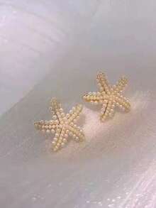 2026 New Exaggerated Starfish & Pearl Earrings, Korean Elegant Fashion Earrings, Earring Accessories - Starfish - View 5