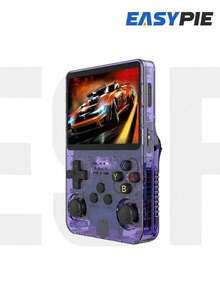 Easypie Selection Ugonetend R36S 64GB Retro Game Console, Built-In 20,000+ Games, 3.5" Screen, Supports 13+ Emulators - Portable Handheld Classic Game Player (Purple) - Xem 1