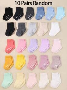 20 Pairs Random Polka Dot Pattern Baby Socks, Suitable For Baby Boys And Girls, Heart-Shaped Anti-Slip Dots, Great For Christmas/Thanksgiving Gifts, Baby Socks, Newborn Socks, Toddler Socks, Infant Socks - Multicolor - View 9