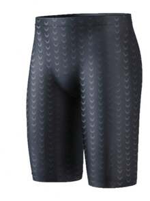 男士印花5英寸抽绳泳裤 - 黑色 - 查看 1