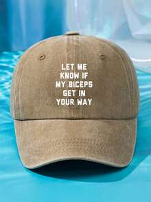 1顶男女通用户外休闲时尚“LET ME KOW”字母印花百搭水洗复古黑色棒球帽，适合春、夏、秋季日常搭配 - A - 查看 13