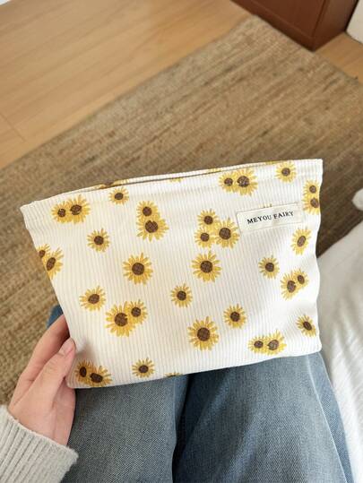 MEYOU FAIRY 斋月化妆包，便携手提包，收纳包，洗漱包，大容量化妆包，化妆纸巾收纳包，旅行必备包，收纳包，女士/女孩卫生巾收纳包，学生铅笔盒，内袋，拉链枕形袋，方形包，大号化妆包