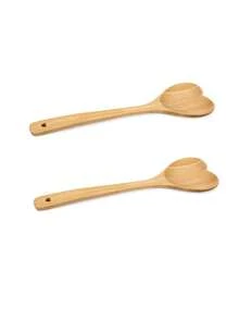 Bộ 1/3 muỗng tre hình trái tim, muỗng nấu ăn thiết kế hình trái tim bằng tre, quà tặng Ngày của Mẹ/Lễ Tạ ơn. - Màu Mù tạt vàng - Xem 9