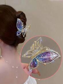 Kẹp tóc hình bướm công chúa đính đá pha lê mới, phụ kiện tóc thanh lịch dành cho nữ, kẹp tóc cao cấp mùa hè, phụ kiện tóc đẹp. - Nhiều màu - Xem 6