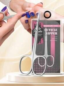 1把超细弧形角质层剪刀，多功能小型指甲护理工具，专业眉毛和睫毛修剪器 - 彩色 - 查看 1