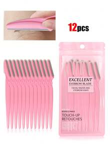 30pcs Eyebrow Trimmer & Shaver Set, Exfoliating & Buffing Tools, Facial & Body Hair Removal Groomer, Long Handle Eyebrow Shaper, Women's Depilation Tools, Body & Facial Hair Trimmer & Razor Set With Precision Guards, Travel-Friendly Eyebrow Grooming Kit, Eyebrow/Facial Hair Cleaner - Pink - View 9