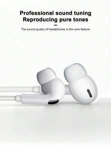 HiFi立体声有线耳机，带麦克风和音量控制，USB-C接口，兼容 15/16 Pro/17 Air/17 Pro AMX、Pro、S25/S24/S23/S22/S21、Pixel 9/8/7/6，符合人体工学的入耳式设计，塑料材质，隔音效果好，按键控制音量。 - 查看 5