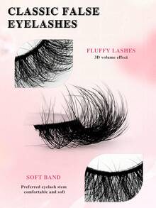 ENCHUW 5 Cặp Mi Giả Mềm Mại, Mi Dày, Mi Giả Tự Nhiên, Mi Mắt Mèo, Mi Giả Mỏng Dịu, Mi Tự Nhiên Mềm Mịn - màu đen - Xem 3