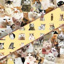 50pcs Cute Haji Cat Stickers, Abstract Funny Cartoon Decals For Water Bottle, Tablet, Laptop - View 3