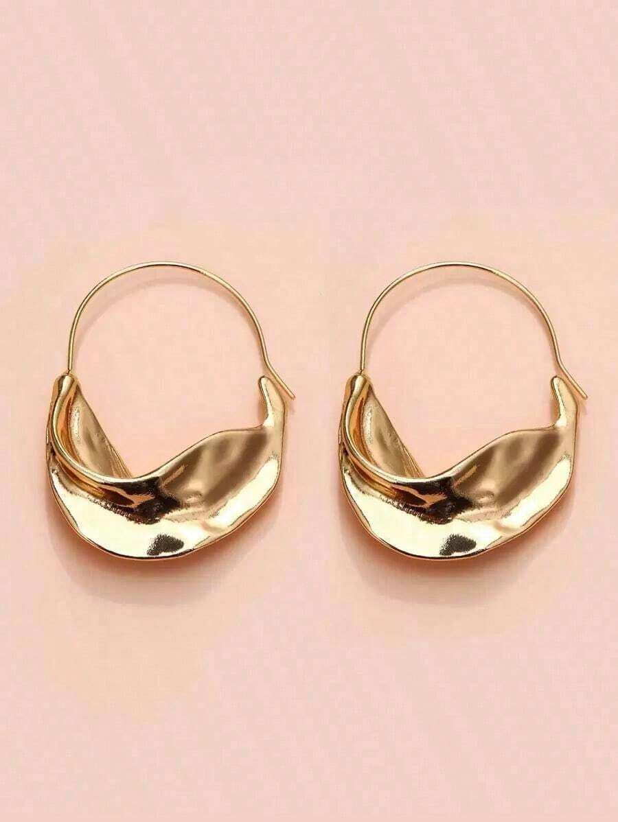 Valentine'sdayMinimalist Hoop Earrings - Silver - View 1