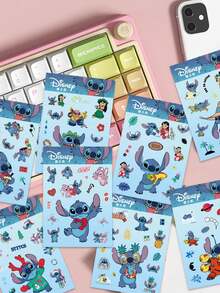 Disney 8入組迪士尼卡通史迪奇DIY拼圖貼紙，趣味酷炫塗鴉貼紙，適用筆電、行李箱、電腦、滑板、筆記本、手機殼，禮物與學校用品 - A - 查看 1