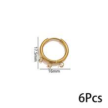 6pcs Stainless Steel PVD Gold Plated Round Earring Hooks, DIY Pendant Jewelry Making Supplies - Earrings - View 17