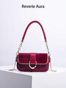2025 New Minimalist Chic Underarm Small Square Bag, Versatile Shoulder Crossbody Bag For Women - Burgundy - View 2