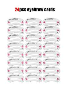 24pcs Reusable Eyebrow Stencils & Razor - Perfect Eyebrow DIY Tool Kit, Create Flawless Brows, 24pcs Reusable Silicone Eyebrow Stencils, Eyebrow Stencil Cards, Eyebrow Painting Stencil Cards, Eyebrow Sticker - Multicolor - View 6