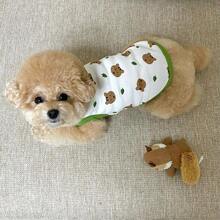 New Autumn Pet Poodle Dog Clothes, Teddy Schnauzer Bichon Frise Small Dog Cotton Vest - Green - View 10
