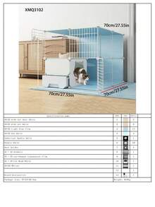 DIY Stackable Double-Decker Kitten Cage With Drawer Litter Box And Separate Toilet Area, Easy Assembly And Disassembly Indoor Cat House - Multicolor - View 16