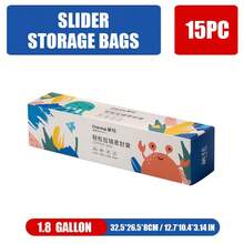 60pcs/50Pcs/45Pcs/25Pcs/15Pcs Assorted Sizes Ziplock Food Storage Bags In Dispenser Box, Leakproof Reusable Seal Bags With Cute Cartoon Prints, Easy-Tear Clear Plastic Food Bags For Snacks Fruits Vegetables Meal Prep Travel Organization - 黃色 - 查看 7