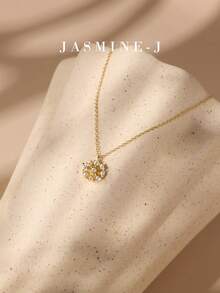 1pc S925 Sterling Silver Necklace,Snowflake Pendant Necklace,Inlaid With Zirconia,Women's Necklace,Simple And Elegant Necklace,The Perfect Gift For Her - Multicolor - View 6