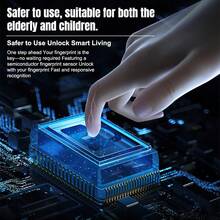 3-In-1 Smart Door Lock With App Control: Keyless Entry Fingerprint Door Handle With Keypad And Physical Keys, Battery-Powered Electronic Deadbolt For Home, Bedroom, Apartment, And Office (Black) - màu đen - Xem 9