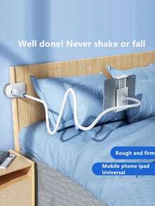 360°旋转手机支架，螺旋底座斜挎支架，床头手机支架 - 白色 - 查看 1