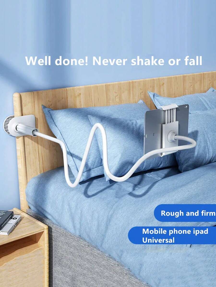 360°旋转手机支架，螺旋底座斜挎支架，床头手机支架 - 白色 - 查看 1