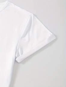 Camiseta Blanca Con Estampado De Conejo, Divertida Y Juguetona Camiseta De Pascua Con Diseño Juvenil, Top De Cuello Redondo Para Mujer, Regalo De Pascua - [Blanco] - Ver 5