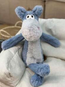 15.75 Inch/40cm Super Soft Plush Donkey Doll - Hazy Blue Plush Animal, Big Eyes, Fluffy Tail, Exquisite Craftsmanship, Cute Cartoon Plush Doll, Suitable For Children And Adults As Gifts, Home Decor, Birthday Gifts, Super Soft Short Plush Material, Skin-Friendly And Comfortable - Dusty Blue - View 10