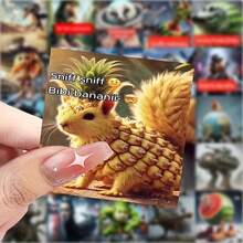 59pcs Italian Style Brain Teaser Stickers, TungTungTungTungTungTung Sahur Stickers, Funny, Creative, Abstract And Incomprehensible Stickers - 59pcs - View 6