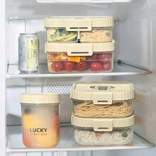 Double Layer Transparent Plastic Bento Box With Sauce Dish And Tableware, Sealed And Leak Proof Fruit Salad Food Container, Reusable Lunch Container, Suitable For Students Adults To Use In School, Office, Travel, Camping, Picnic, And Back To School - Multicolor - View 7