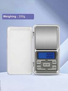 1 pieza Báscula electrónica de bolsillo para joyería, 2 rangos de medición: 200g/500g, apta para pesar polvo, oro, hojas de té, conveniente y práctica con pantalla LCD, se puede usar para pesar joyería diaria, metales preciosos, polvo y otros artículos pequeños, funciona con batería (batería no incluida) - Multicolor - Ver 6