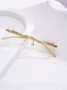 1 Cặp kính nam không gọng họa tiết da báo vàng, kiểu dáng cổ điển, phù hợp cho thời trang công sở, thường ngày, mẫu mới mùa hè. - Vàng - Xem 9