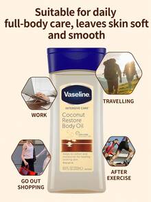 1瓶 200ml Vaseline 身體護理油，椰子香調，保濕滋養配方，適合全身乾燥肌膚 - 凡士林身體護理油200ml 椰子 - 查看 4