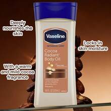 Vaseline 1瓶200毫升可可香型凡士林身体护理油，深层滋养柔嫩肌肤，保湿不油腻，适合全身护理，有助于缓解肌肤干燥。 - 凡士林身體護理油200ml 可可 - 查看 6