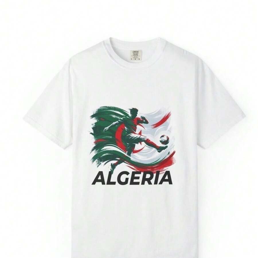 Algeria World Cup Shirt,World Cup T-Shirt, USA World Cup Shirt, Soccer Fan Tee, Football Graphic Shirt, 2026 Apparel - 白色 - 查看 1