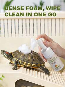 Turtle Shell Cleaning Mousse With Brush - 2-In-1 Foam Cleaner & Scrubber For Dirty Shells, Removes Algae & Stains, Gentle Reptile Shell Care For Turtles & Tortoises - Cleansing Mousse - View 3