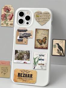 50pcs Retro Vintage Archive Stickers High-Quality DIY Journal Stickers Luggage & Scooter Decorations Personalized Laptop Stickers - Multicolor - View 1